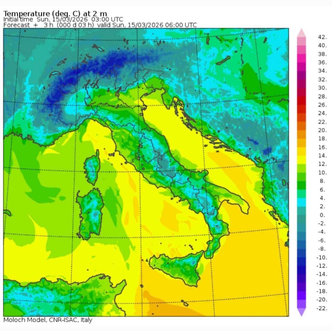 Temperature minime 15 marzo 