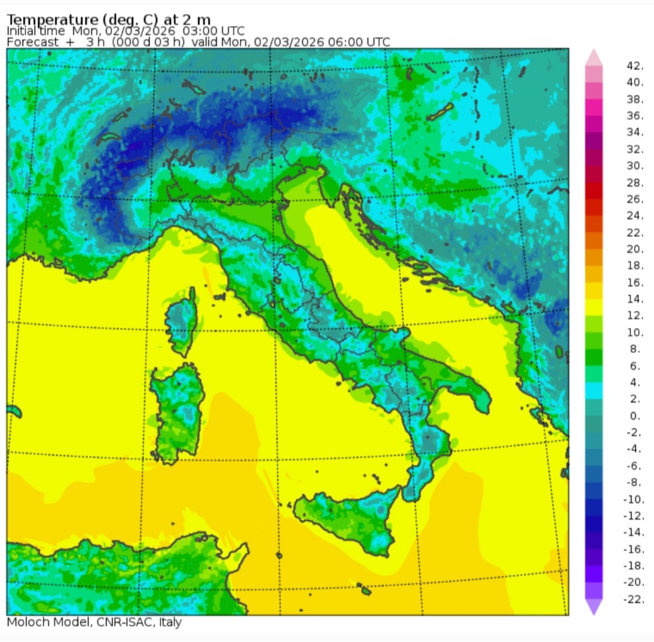 Temperature minime 2 marzo 