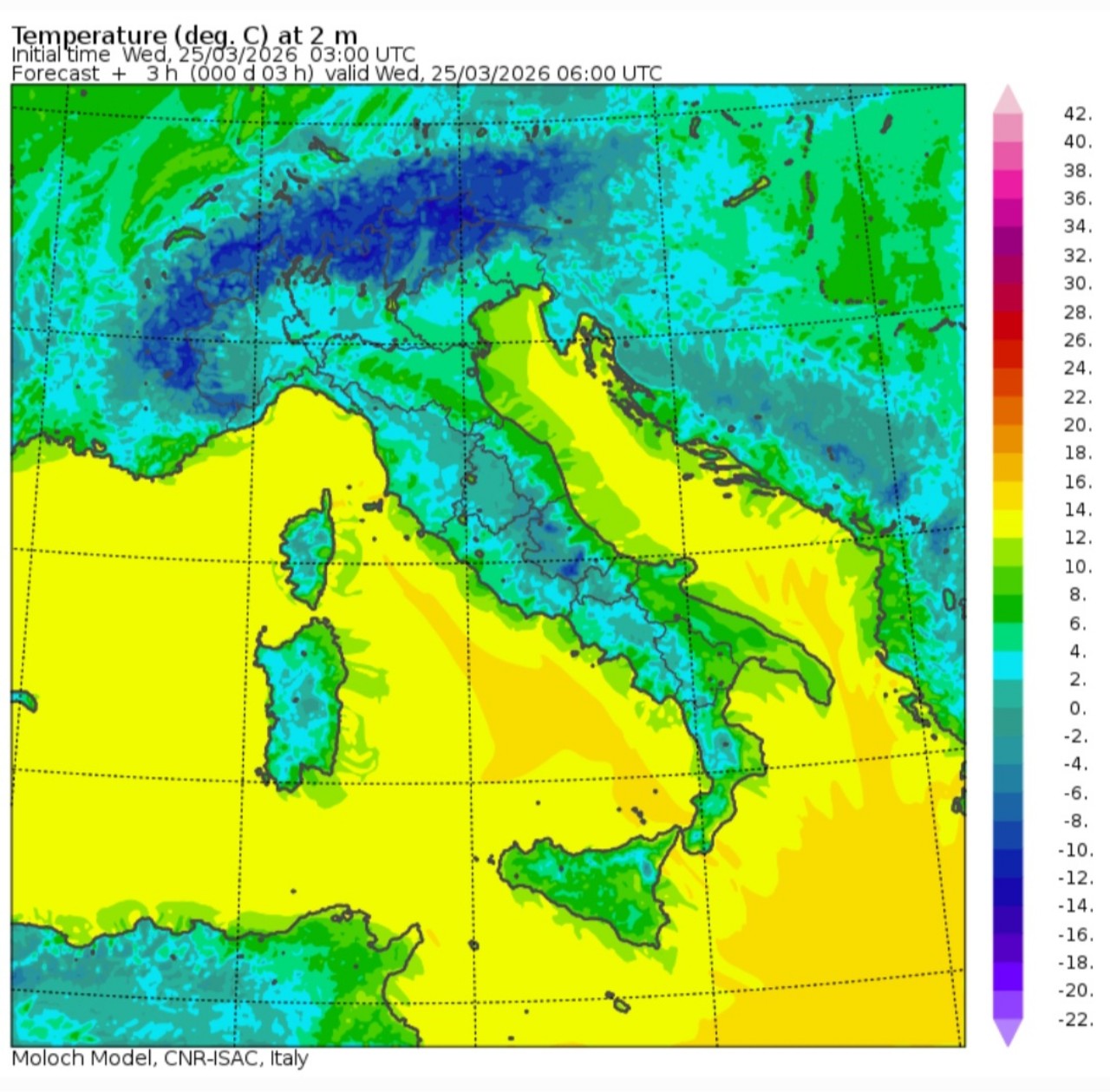 Temperature minime 25 marzo
