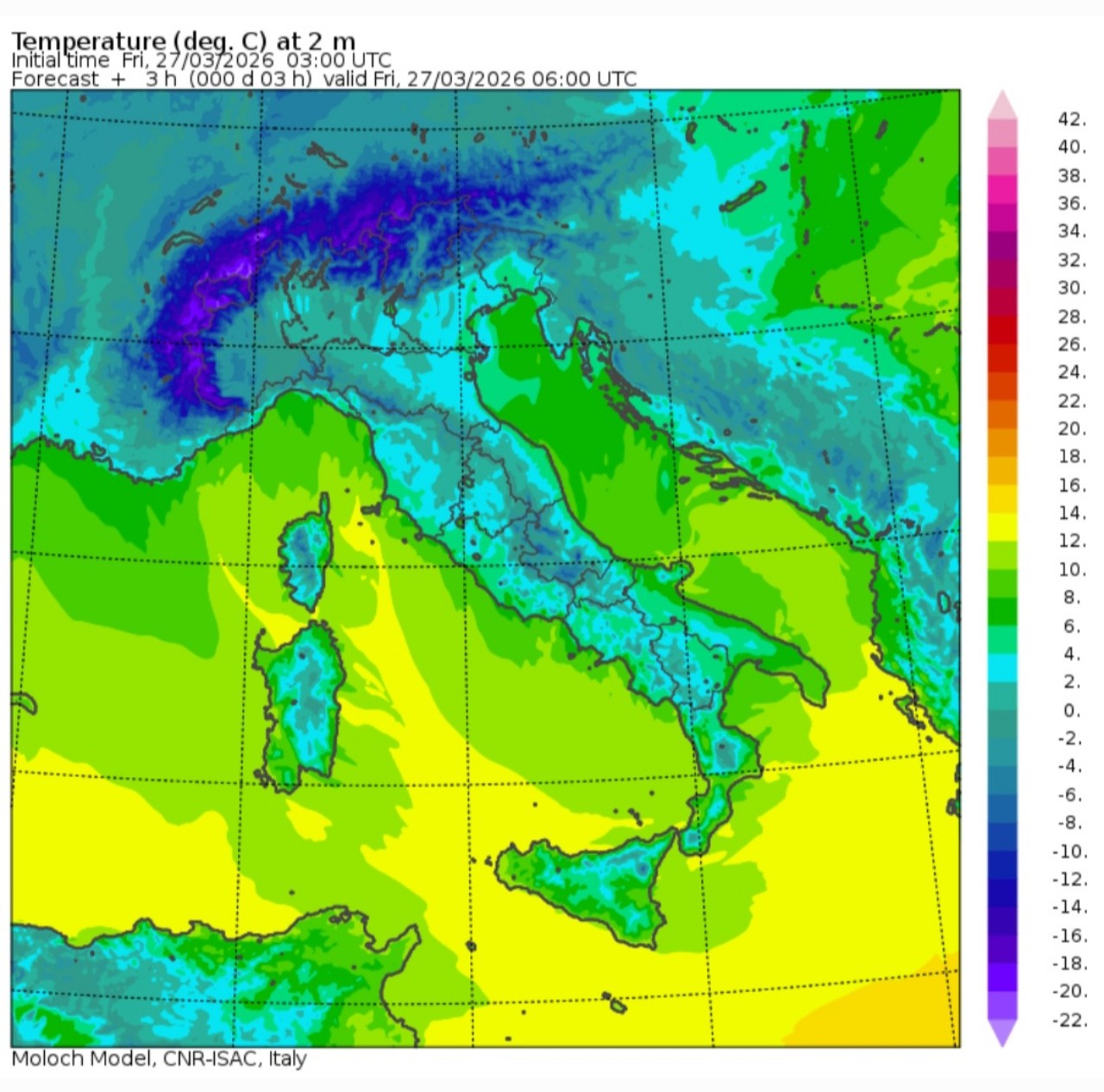 Temperature minime 27 marzo