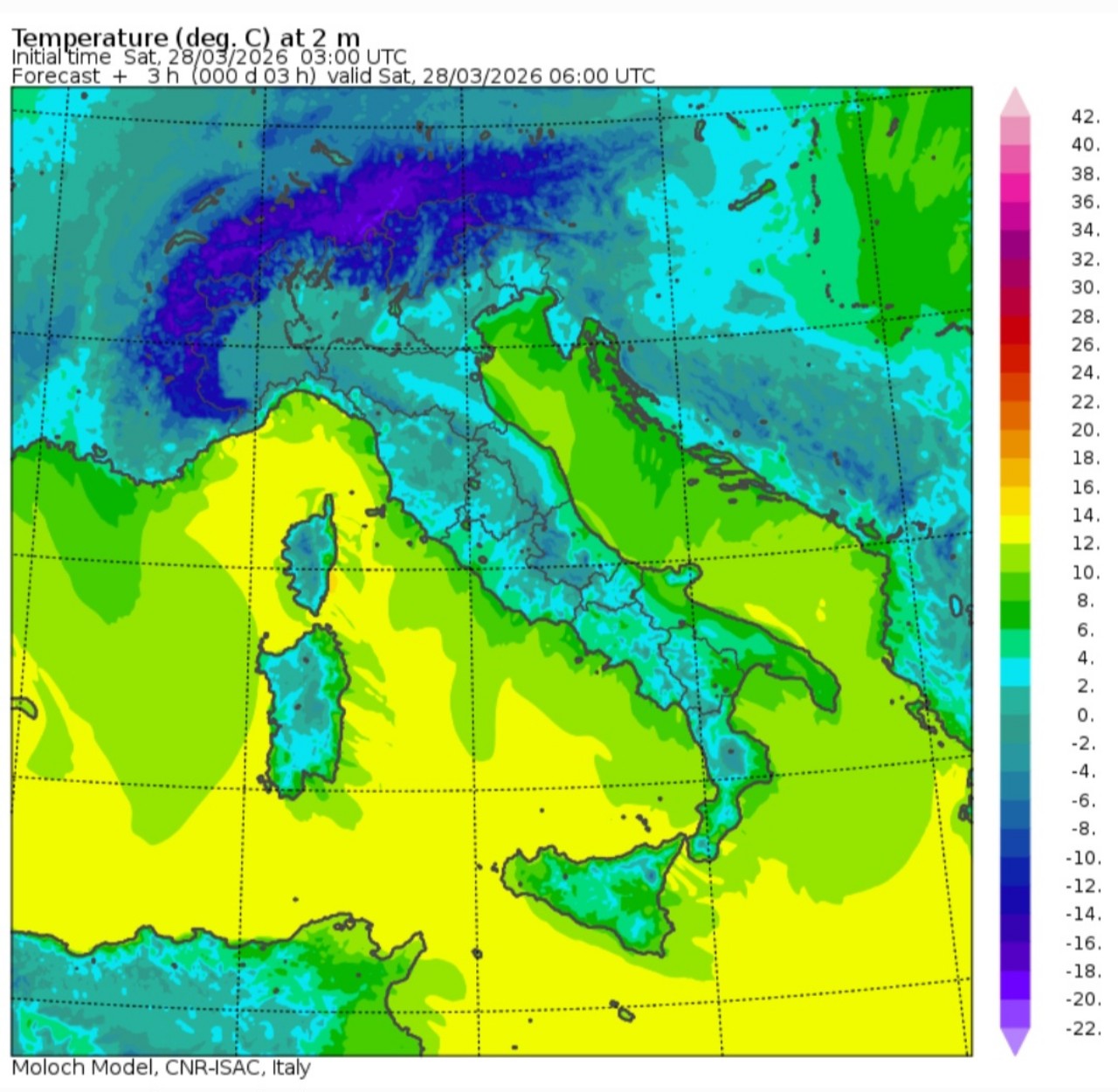 Temperature minime 28 marzo 