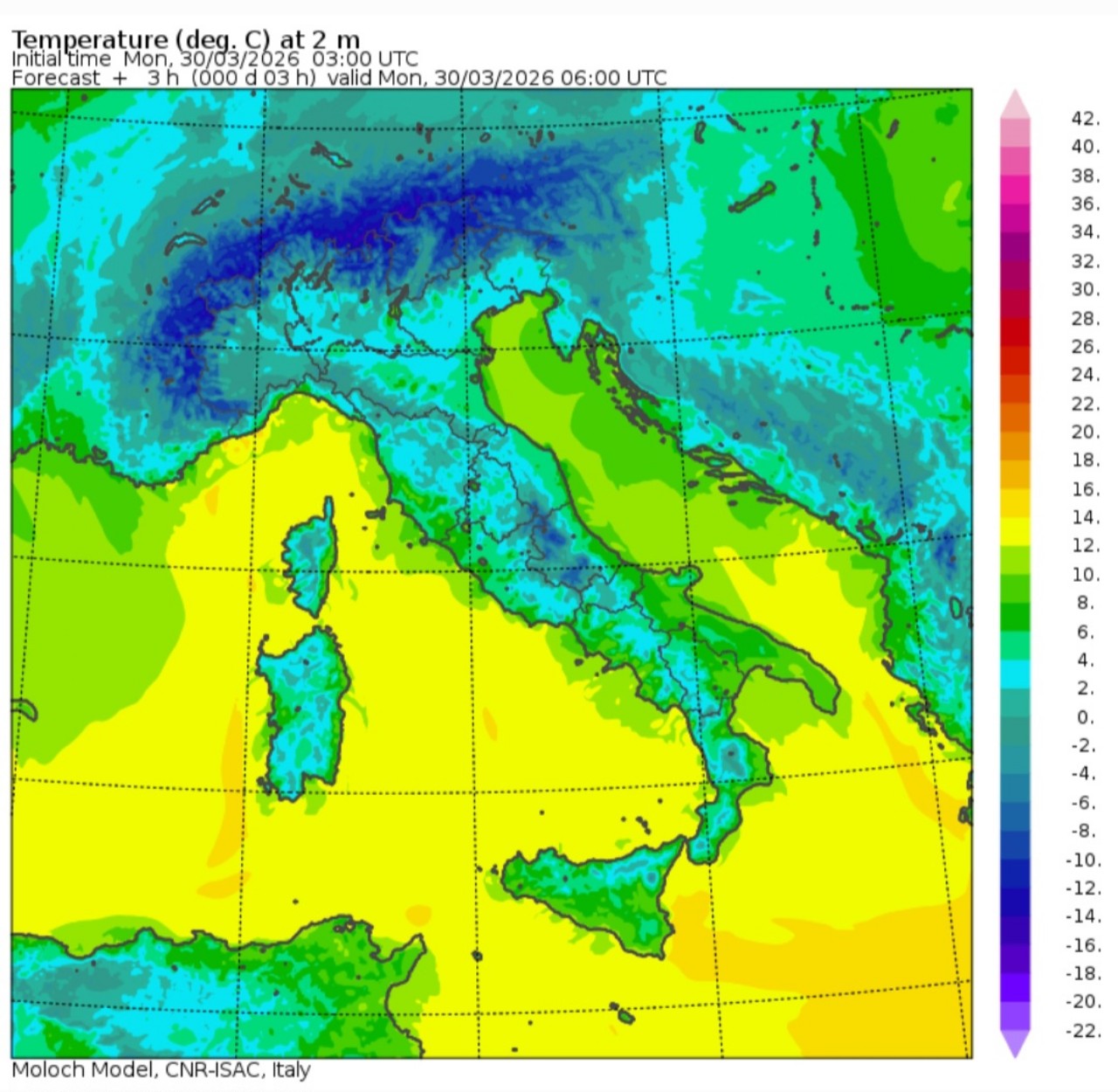 Temperature minime 30 marzo