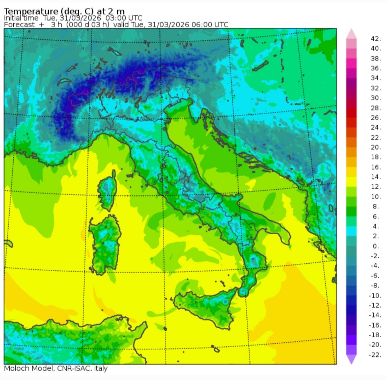 Temperature minime 31 marzo