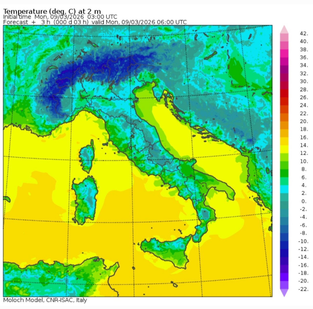 Temperature minime 9 marzo