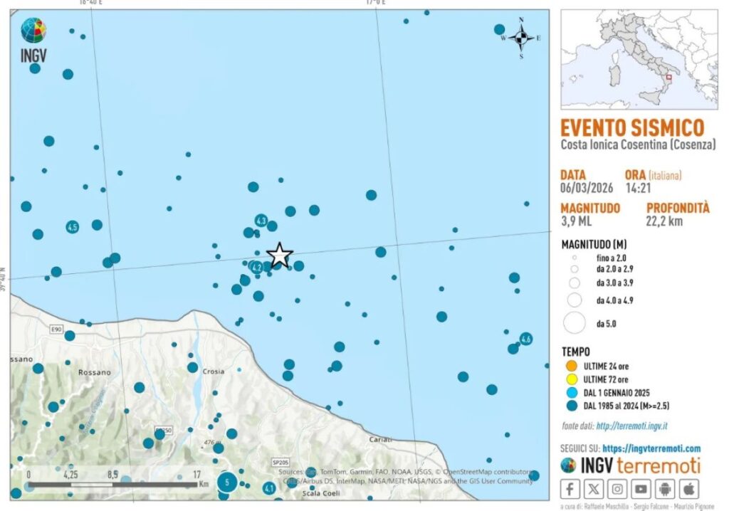 Terremoto Costa Calabra