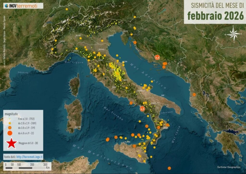Terremoto Italia febbraio