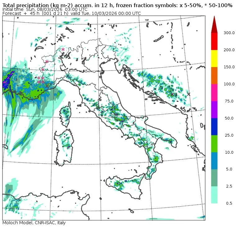 allerta meteo lunedì 9 marzo