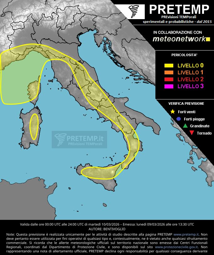 allerta meteo oggi 10 marzo