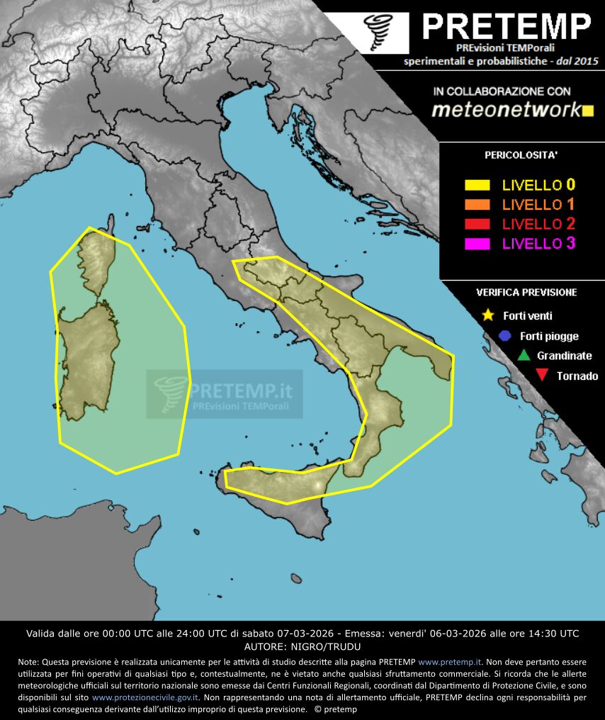 allerta meteo oggi 7 marzo 2026