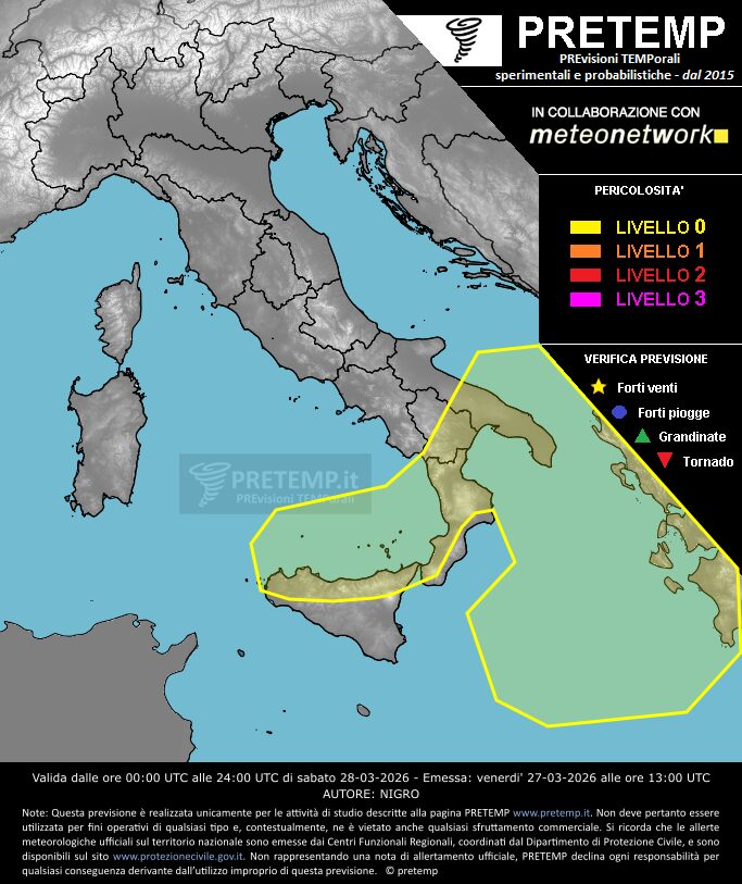 allerta meteo oggi sabato 28 marzo