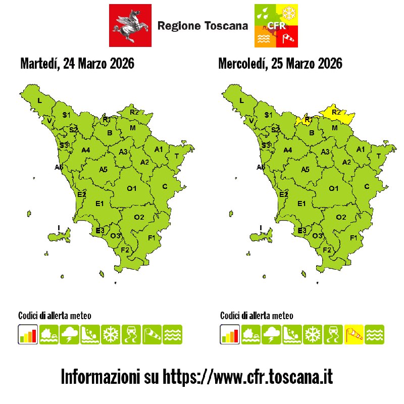 allerta meteo toscana 25 marzo