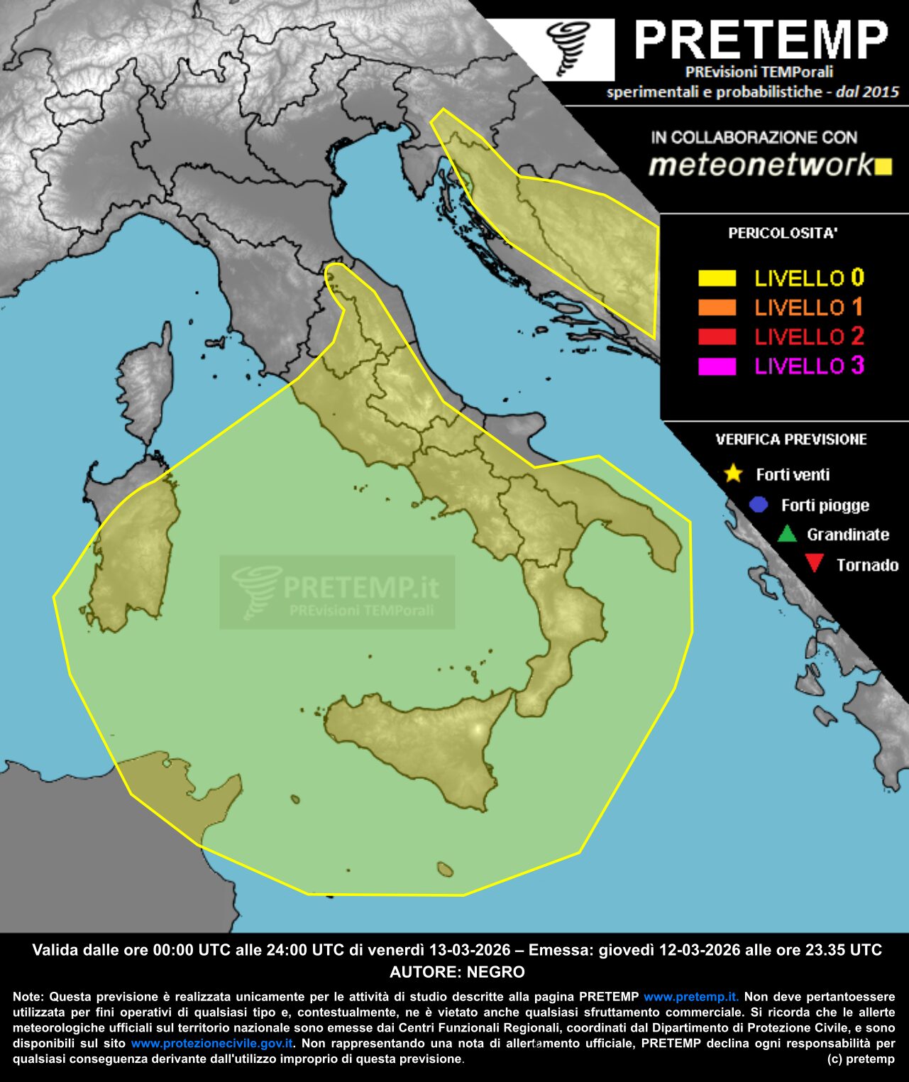 allerta meteo venerdì 13