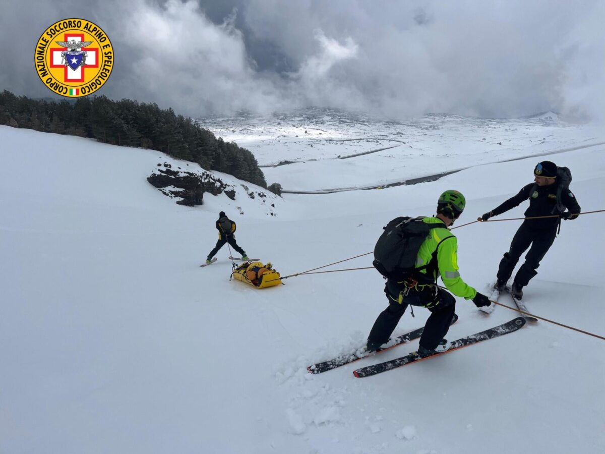 Paura sull’Etna: soccorso scialpinista ferito nel Canalone di Rocca ...