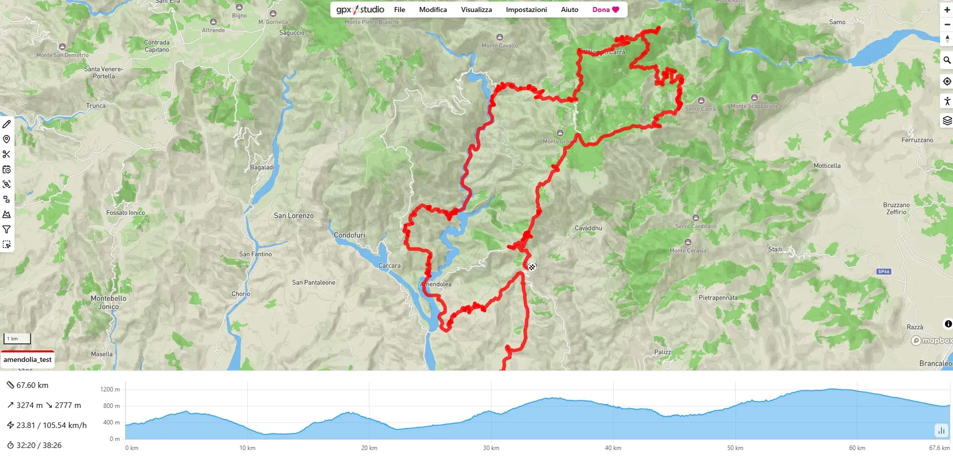 mappa amendolia potamo trail
