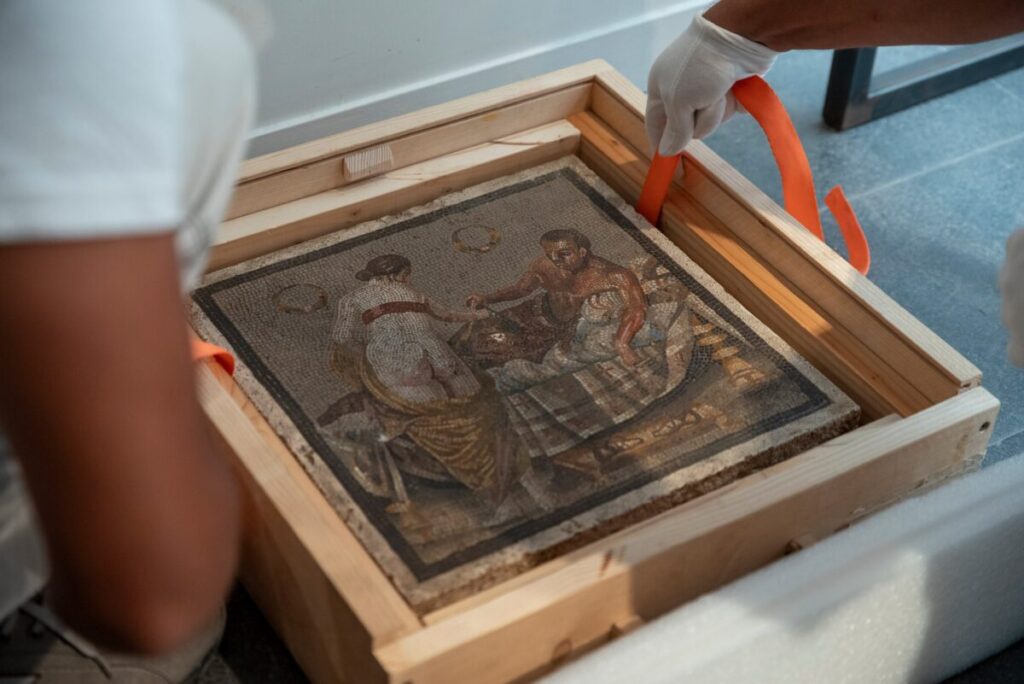 mosaico coppia amanti pompei
