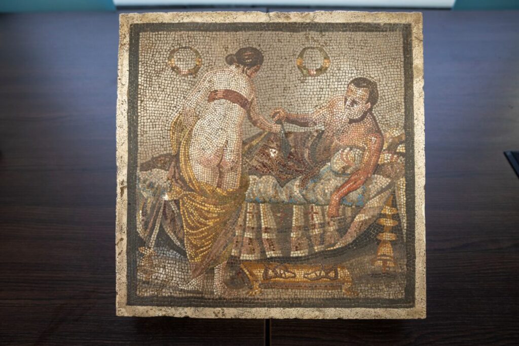 mosaico coppia amanti pompei