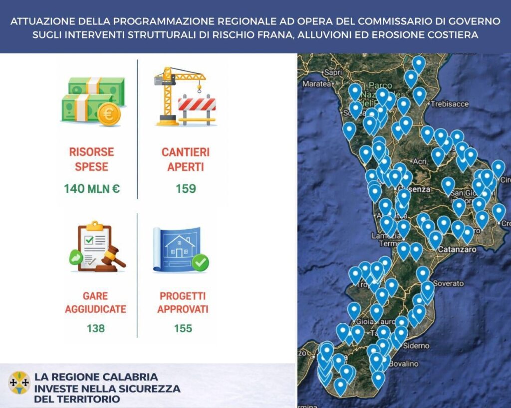 piano investimenti regione calabria contro maltempo e dissesto