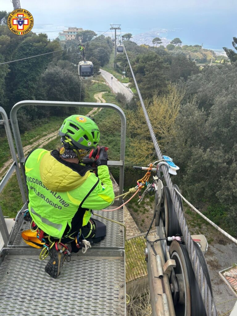 prova evacuazione Cabinovia Erice