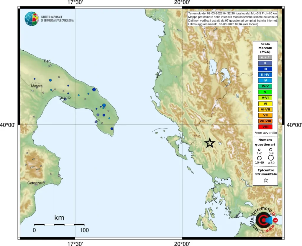 terremoto grecia puglia