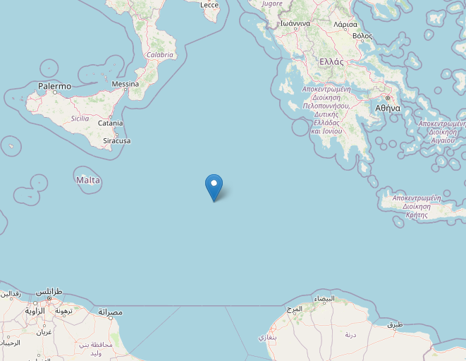 terremoto oggi mediterraneo ionio