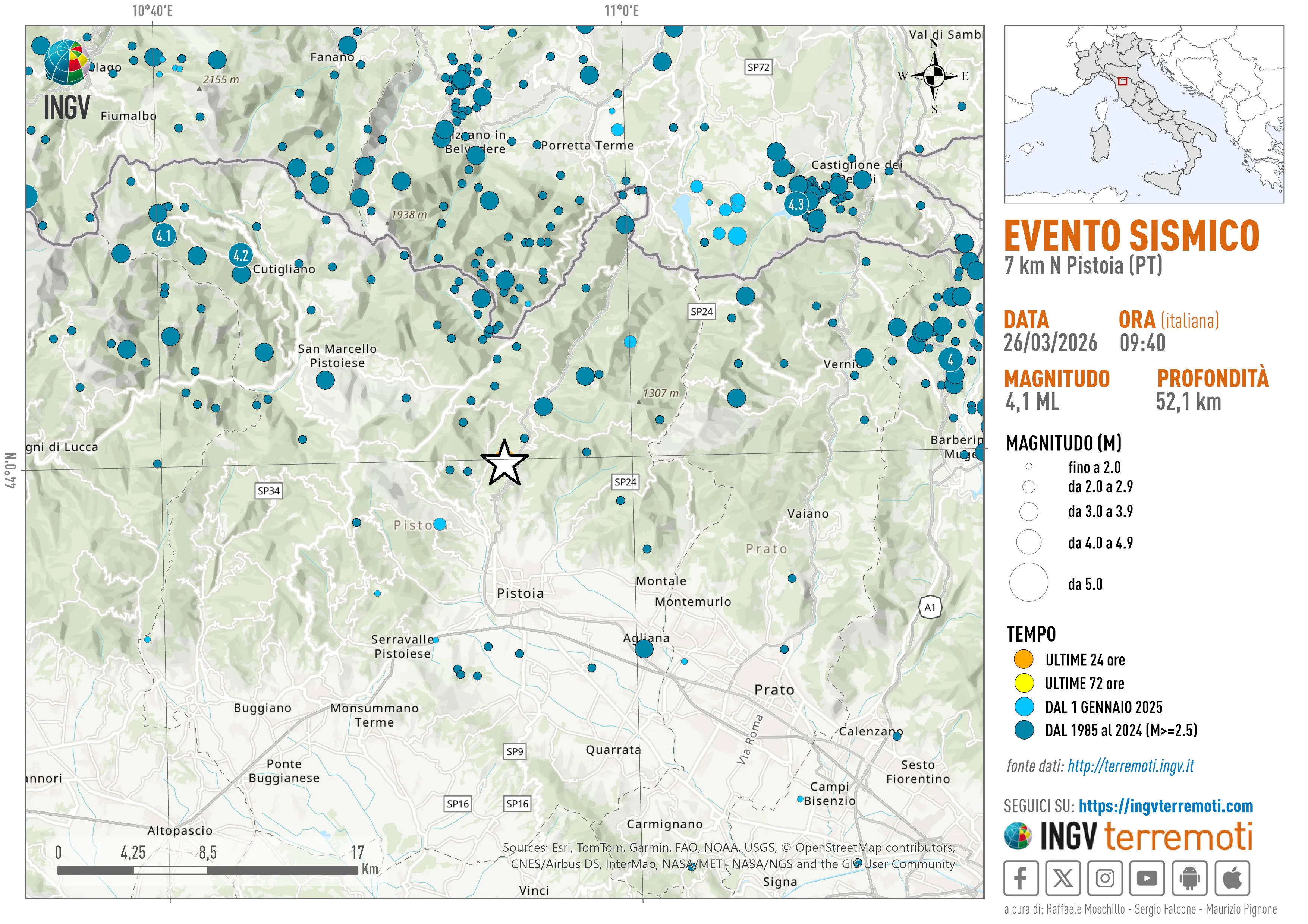 terremoto oggi toscana mappe ingv