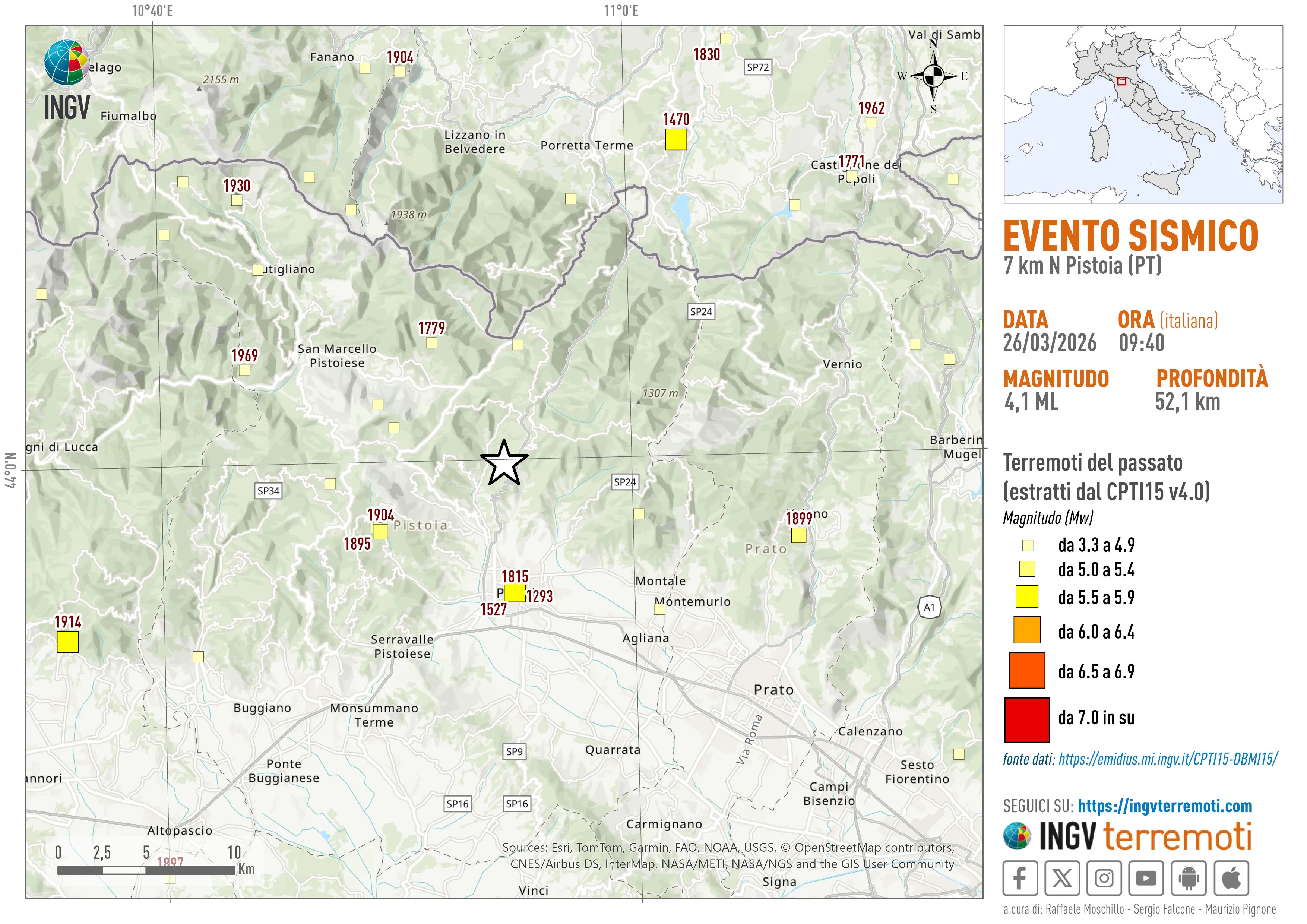 terremoto oggi toscana mappe ingv