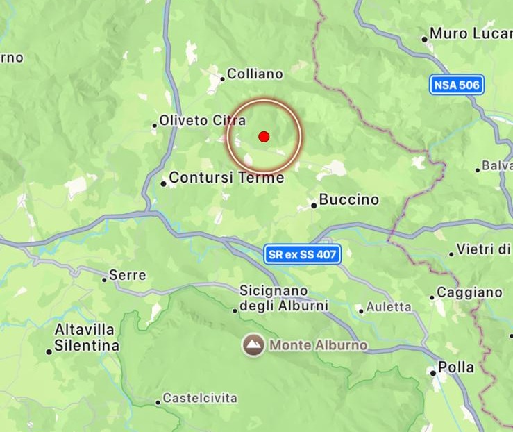 terremoto palomonte campania