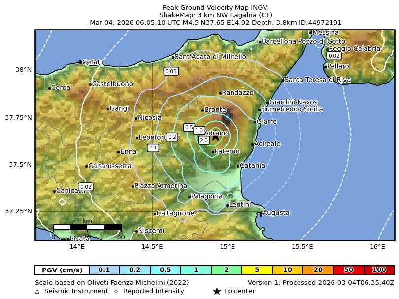 terremoto sicilia catania messina siracusa oggi etna scossa