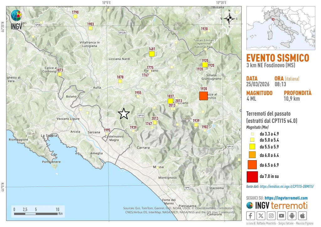 terremoto toscana oggi