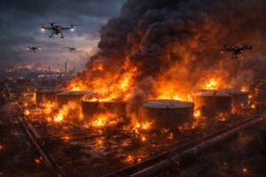 Droni guerra Ucraina stazione petrolio