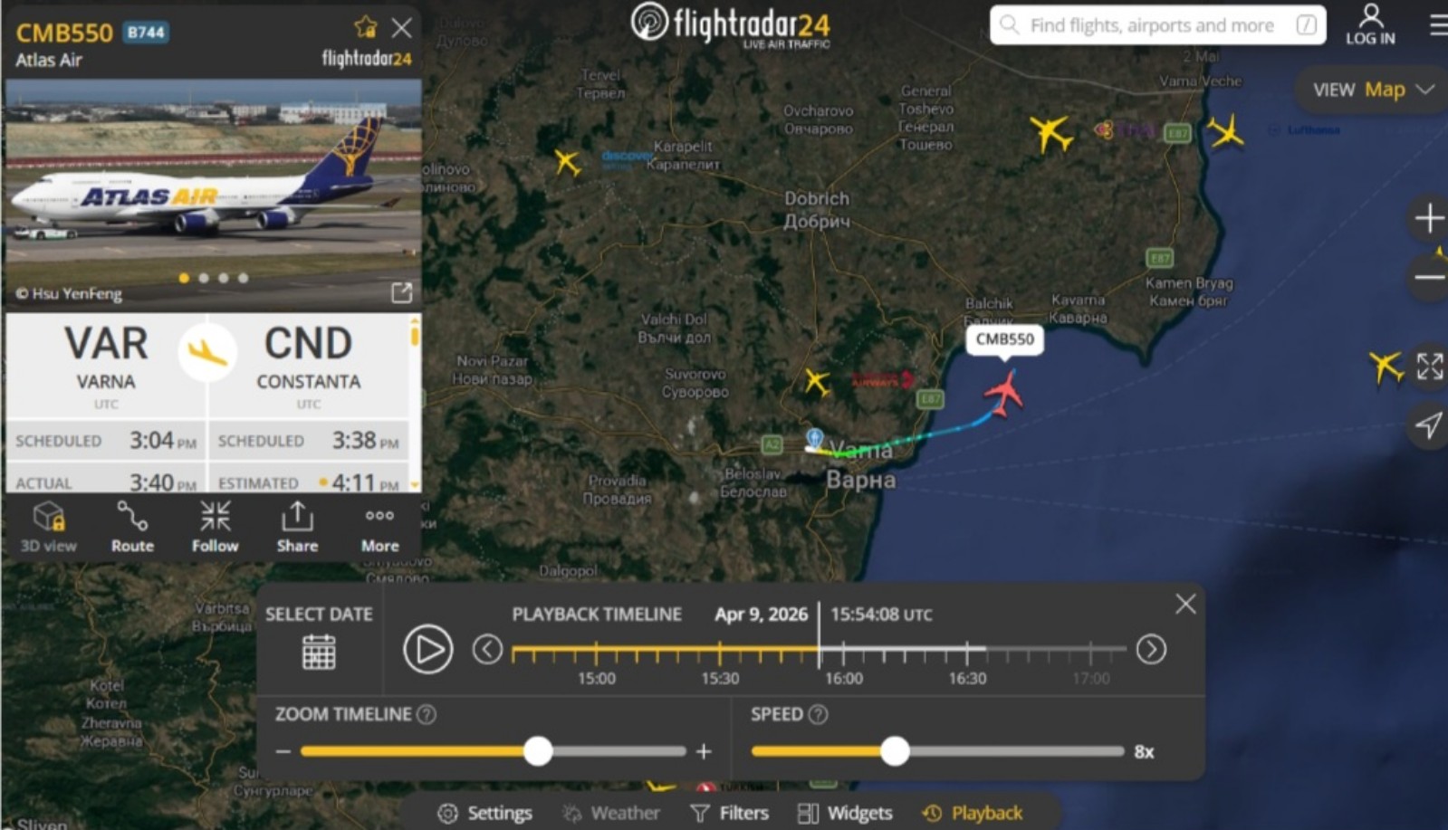 Flightradar aereo colpito da fulmine