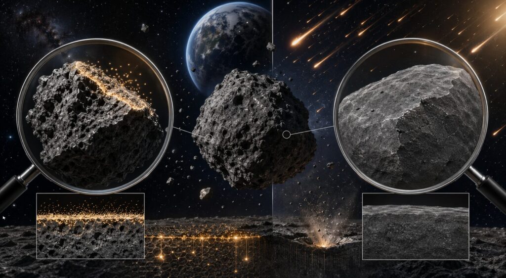 Ryugu bombardamento cosmico