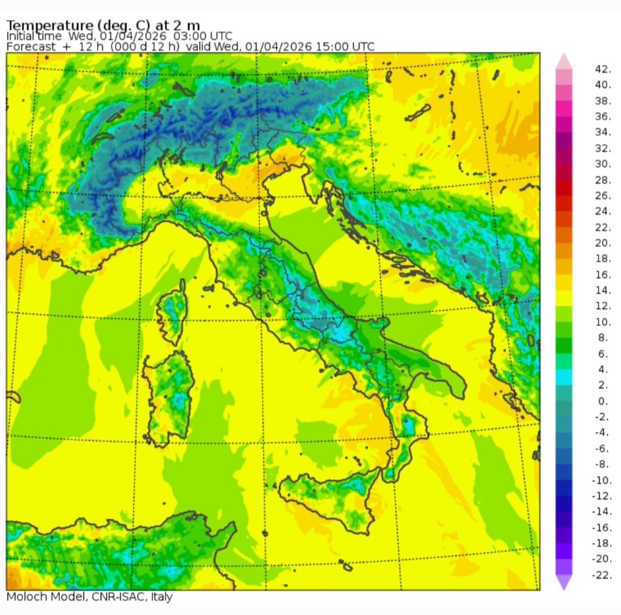 Temperature massime 1 aprile