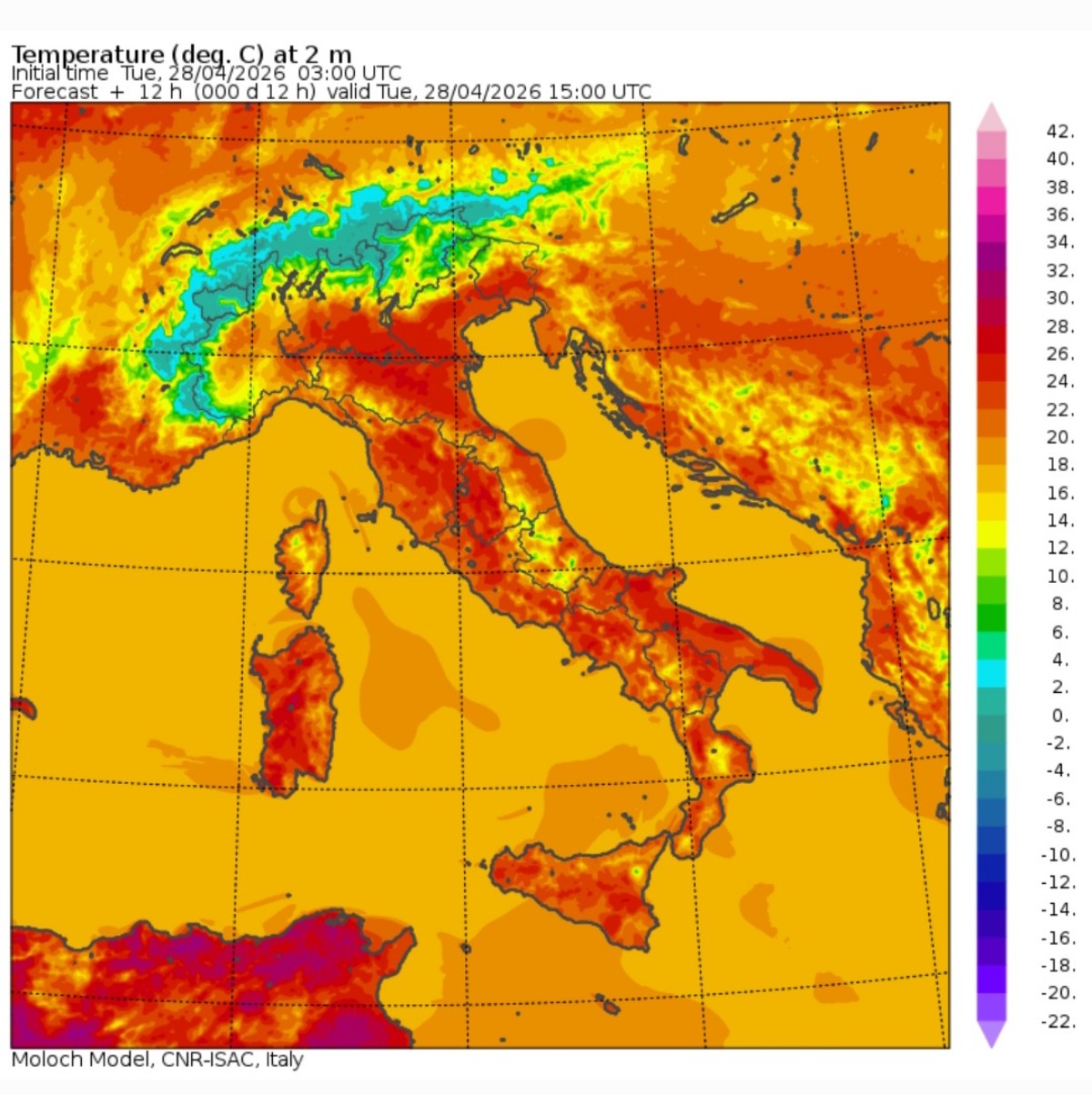 Temperature massime 28 aprile