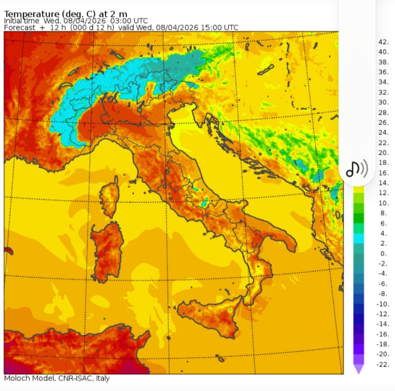 Temperature massime 8 aprile