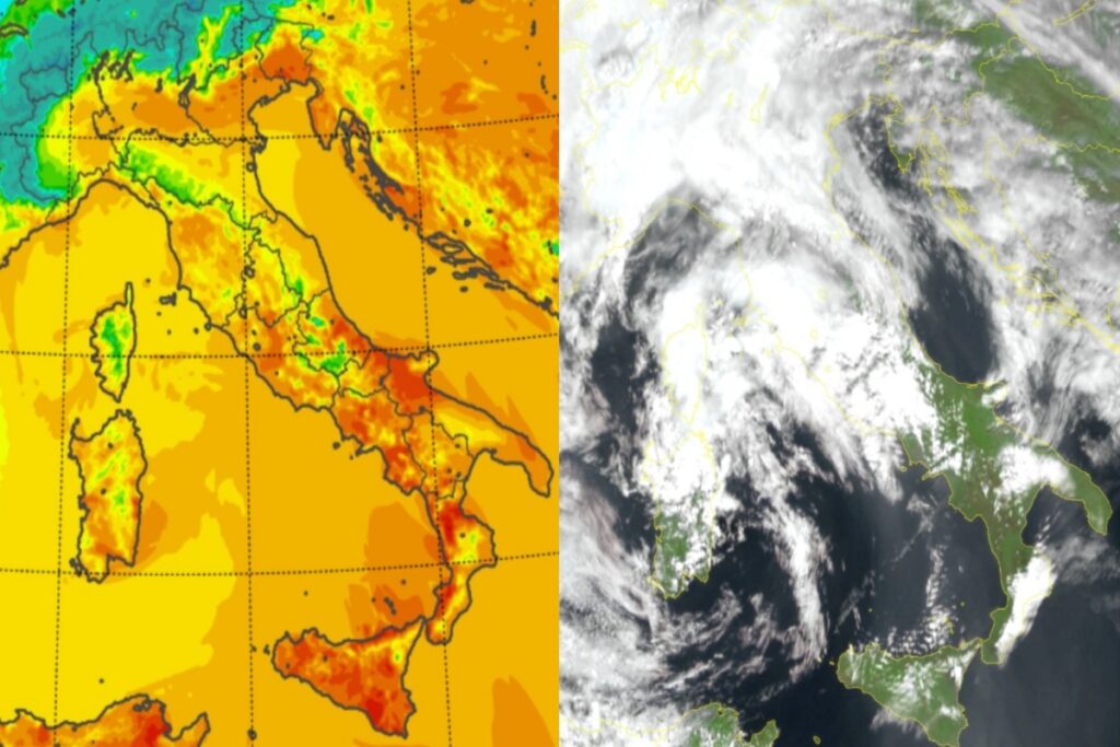 Temperature massime e satellite 13 aprile