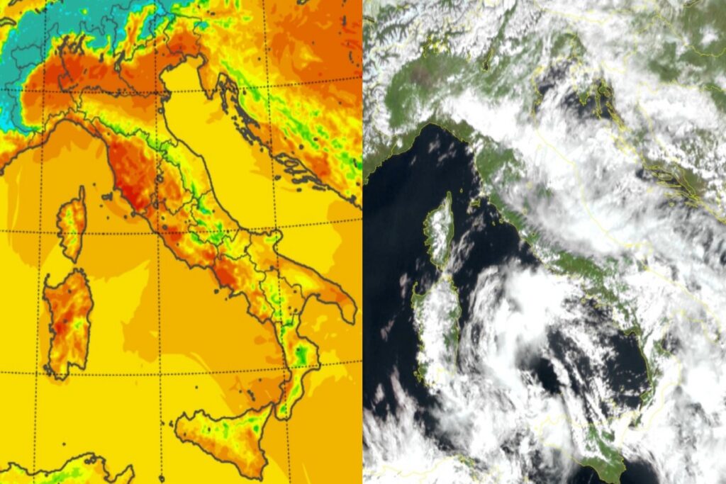 Temperature massime e satellite 15 aprile