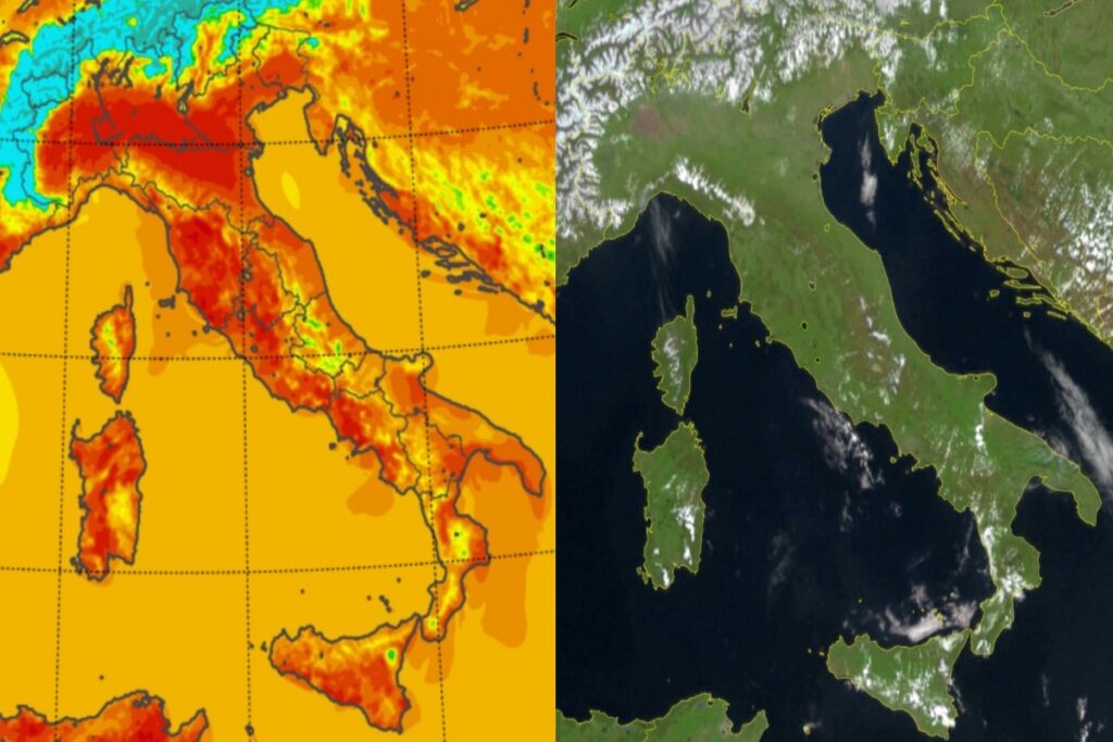 Temperature massime e satellite 18 aprile