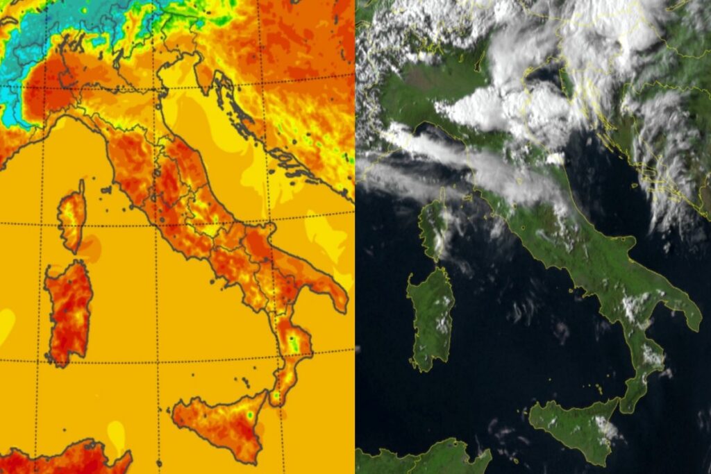 Temperature massime e satellite 19 aprile