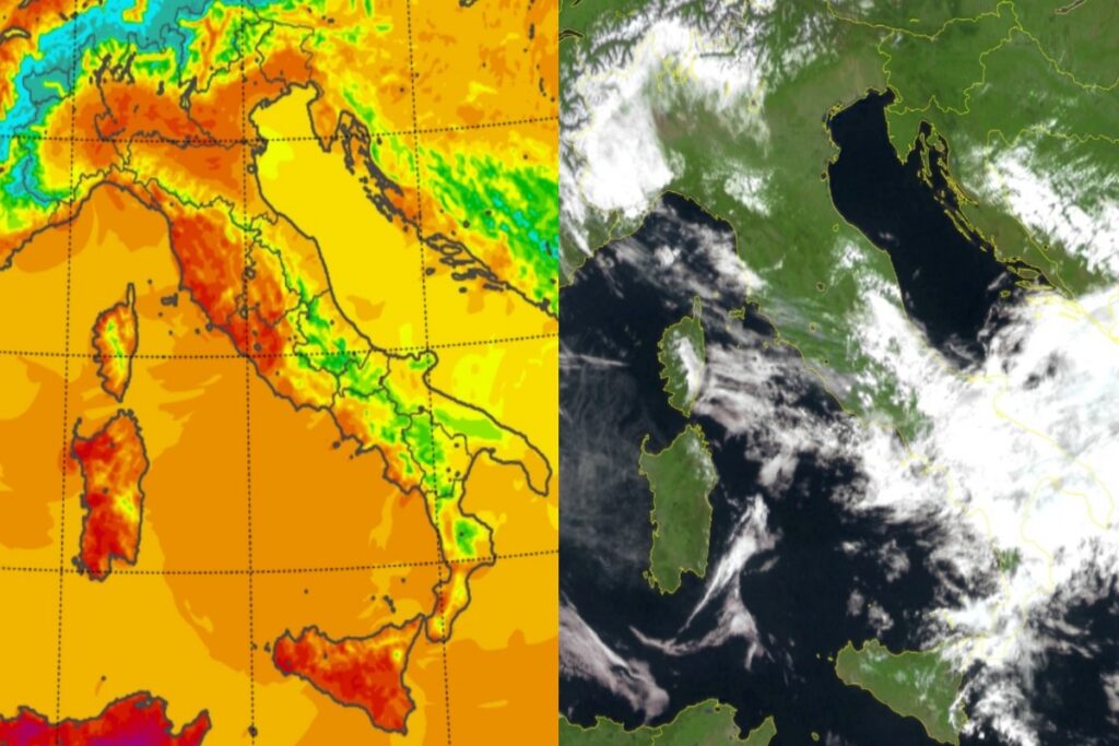 Temperature massime e satellite 30 aprile