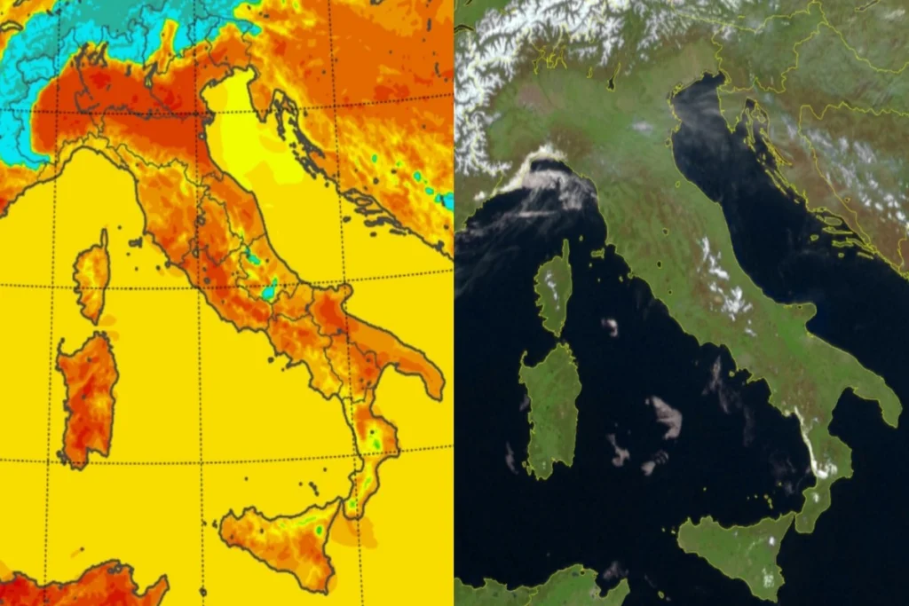 Temperature massime e satellite 6 aprile