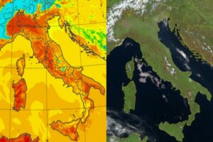 Temperature massime e satellite 8 aprile