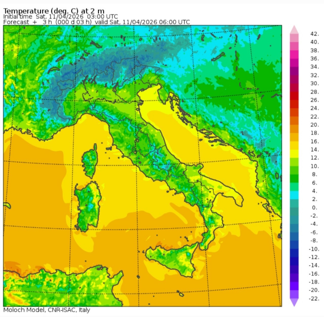 Temperature minime 11 aprile