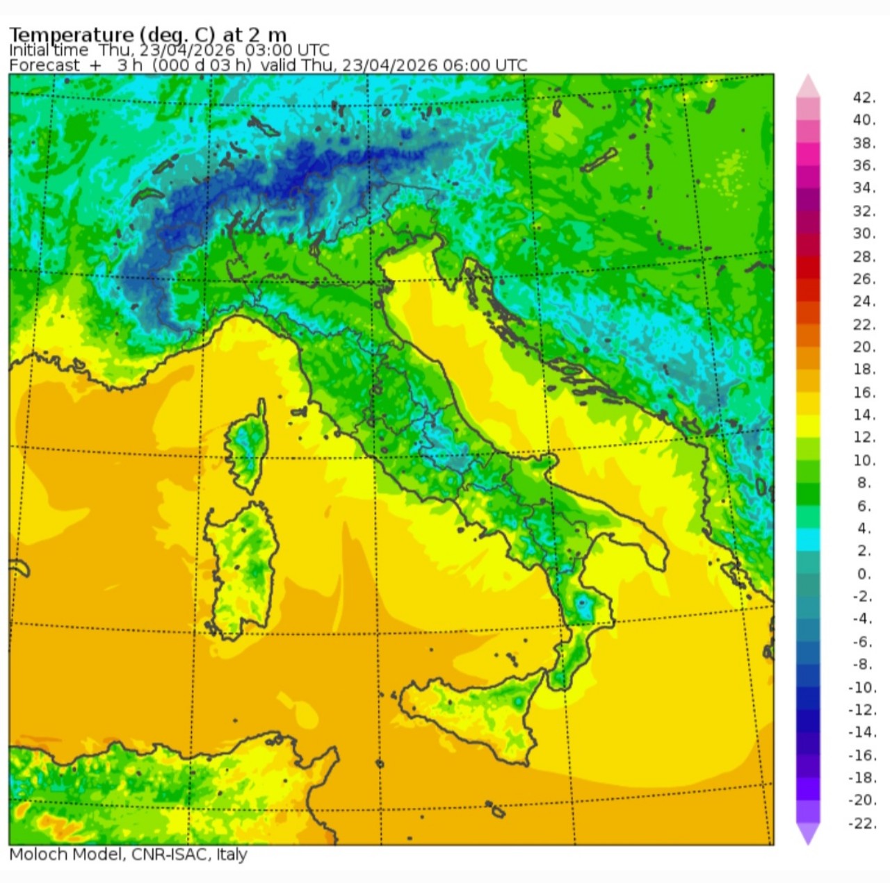 Temperature minime 23 aprile