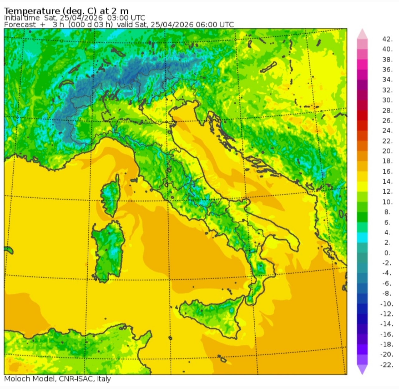 Temperature minime 25 aprile