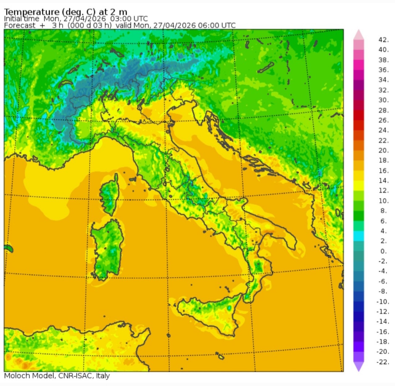 Temperature minime 27 aprile