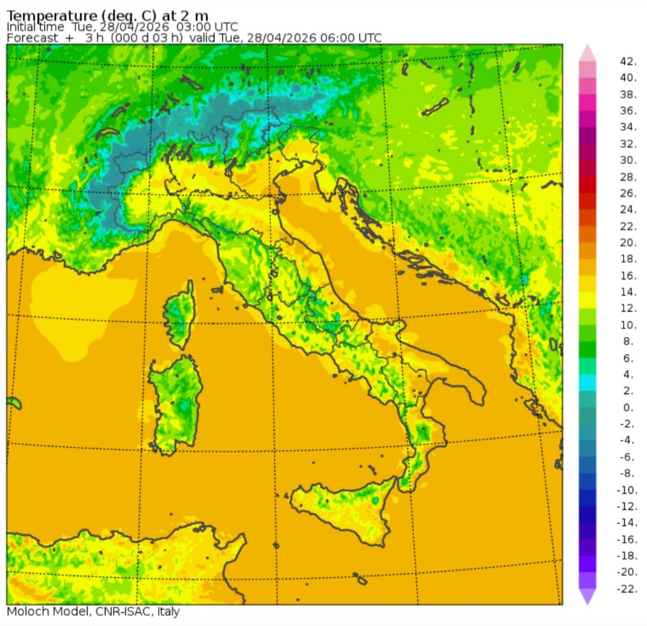 Temperature minime 28 aprile