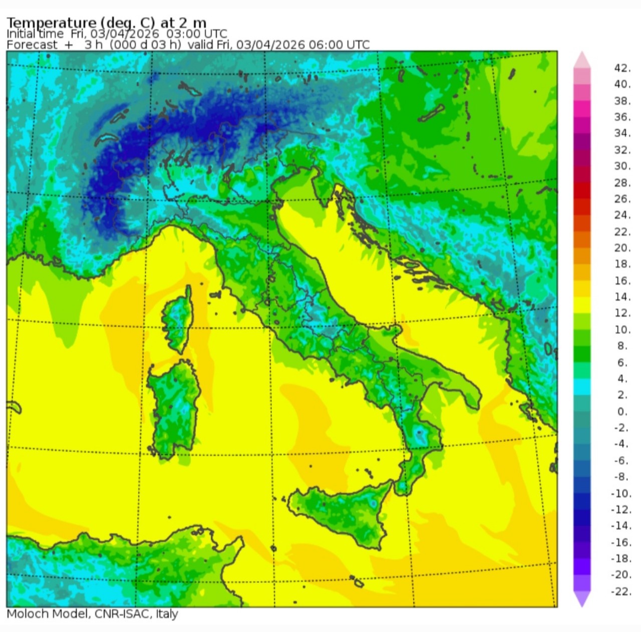 Temperature minime 3 aprile