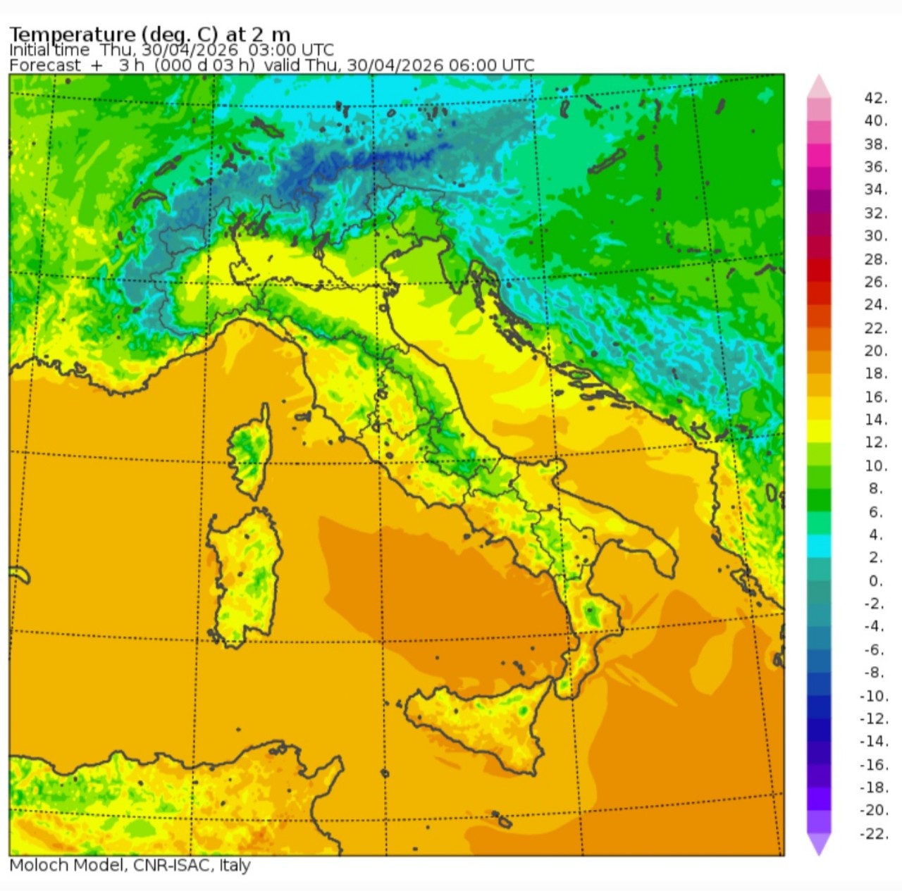Temperature minime 30 aprile