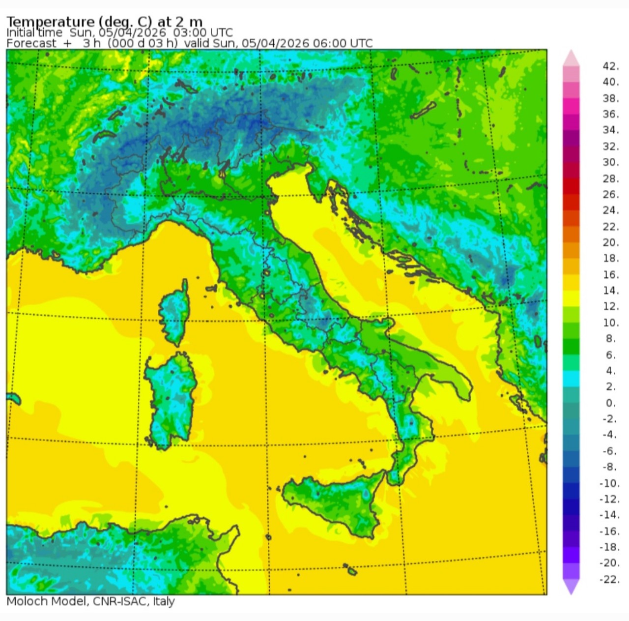 Temperature minime 5 aprile